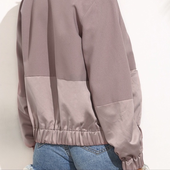 🆕HP🏆Lavender sateen blocked bomber jacket - Picture 4 of 5